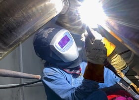 Cold Box Maintenance & Repair - Certified Welder working inside Cold Box - 5