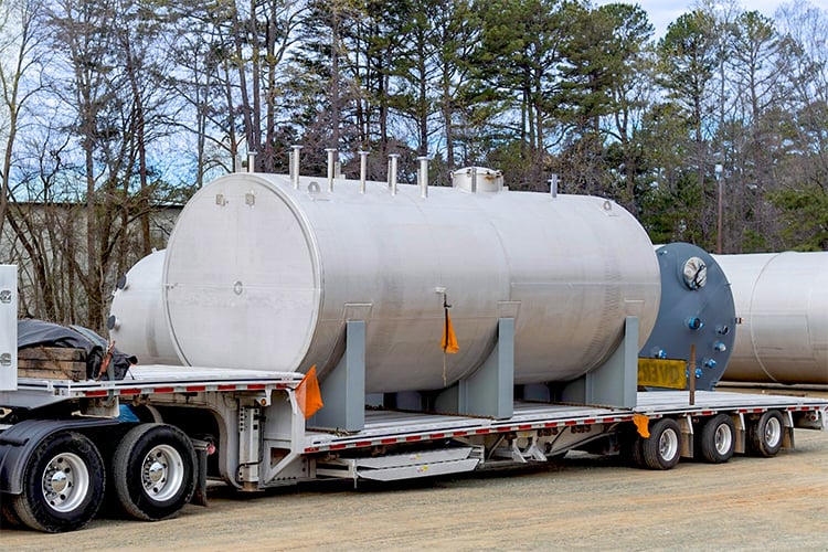 Custom fabricated stainless steel storage tank for water treatment company